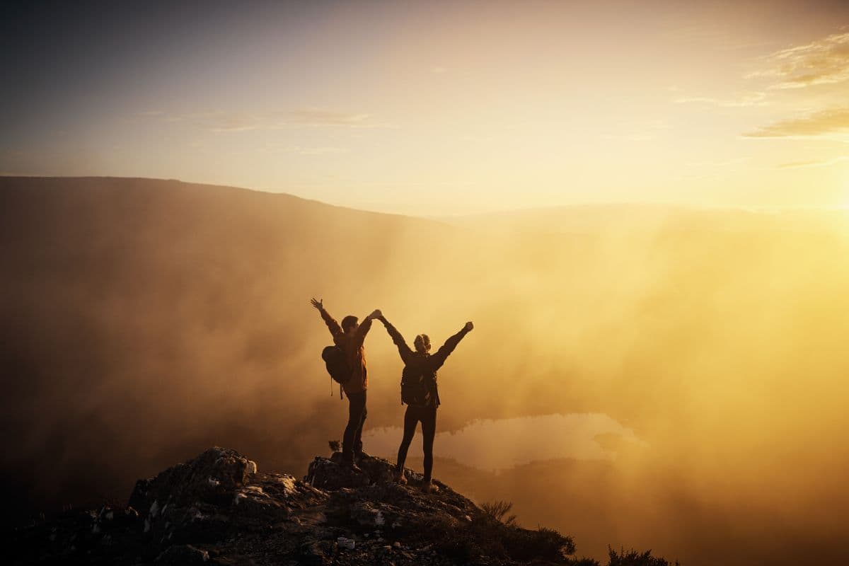 Sunrise from a misty hill-country summit on an Xclusive Adventures guided Sri Lanka adventure